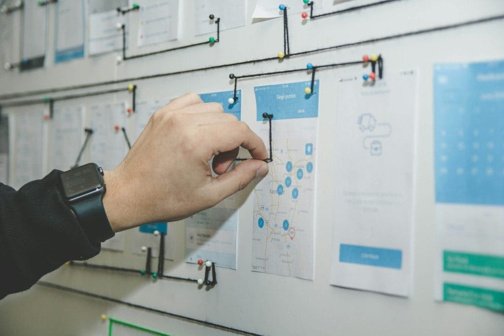 Pinning documents on a wall